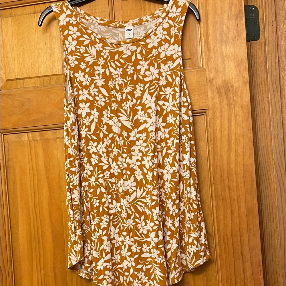 Old Navy Floral Tank Top - Mustard and White